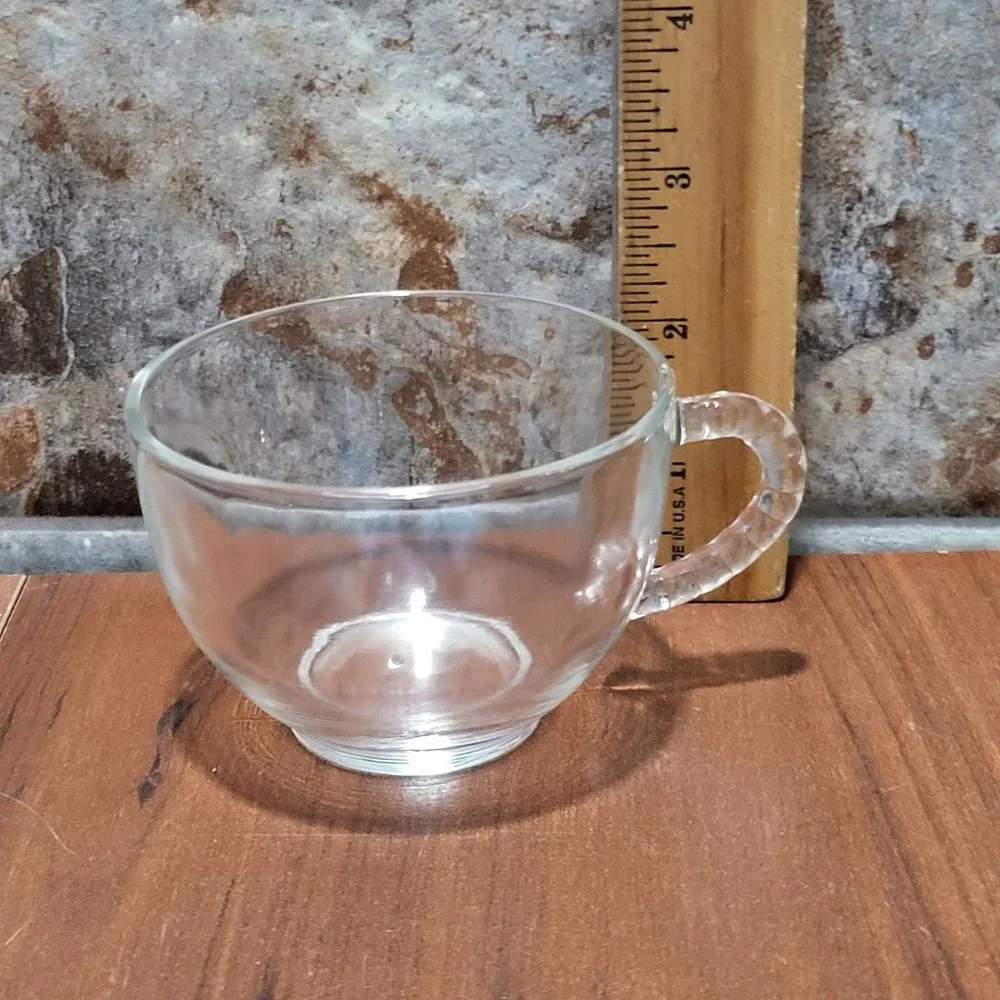 VTG Clear Glassware Snack Set 4 Four Plates Cups